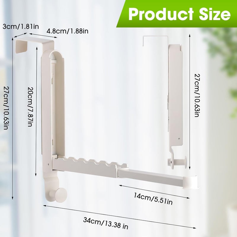 Dntorx Over The Door Drying Rack, 2 Pack Foldable Over The Door Hooks Hanger for Laundry Clothes Heavy Duty Door Organizer Rack Coat Towels Hanging Storage for Bedroom Bathroom Kitchen - Image 3